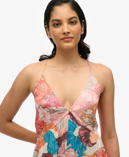 Printed Jacquard Hanky Hem Dress