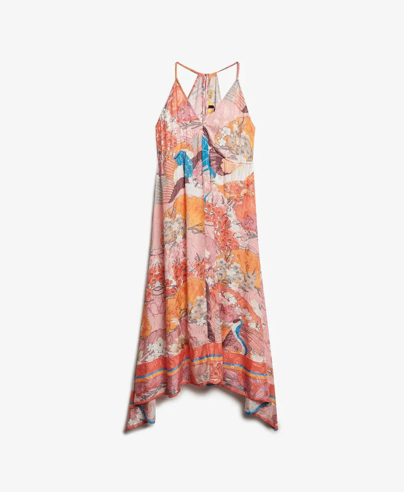 Printed Jacquard Hanky Hem Dress