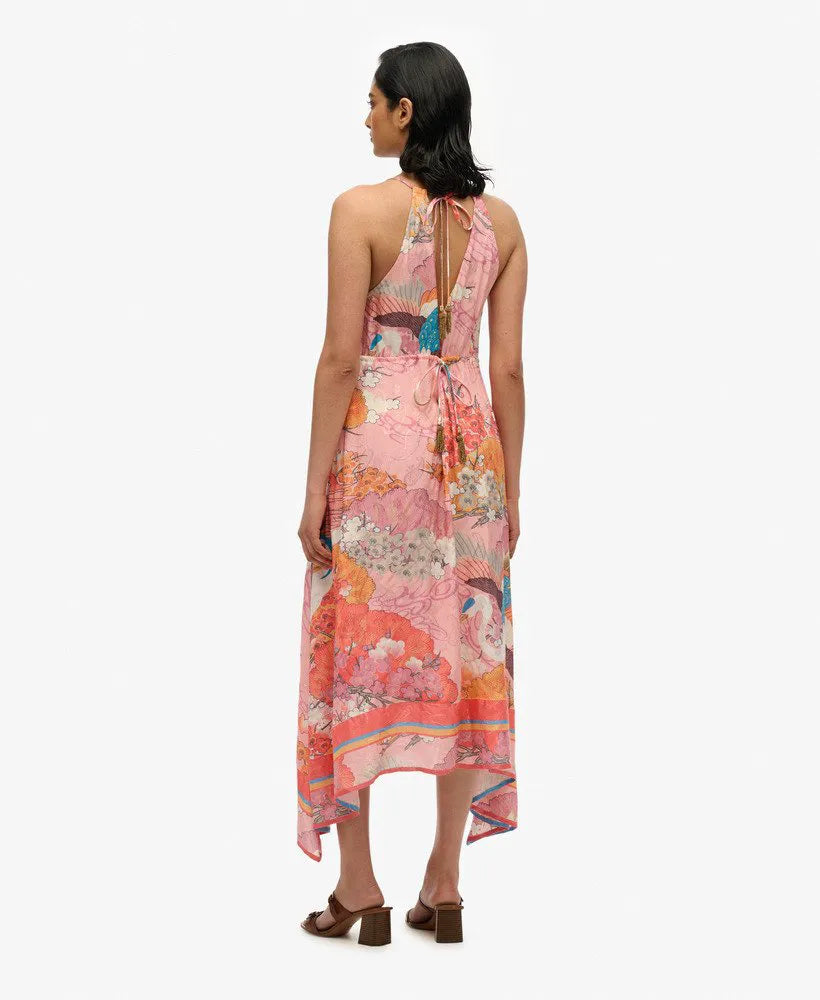 Printed Jacquard Hanky Hem Dress