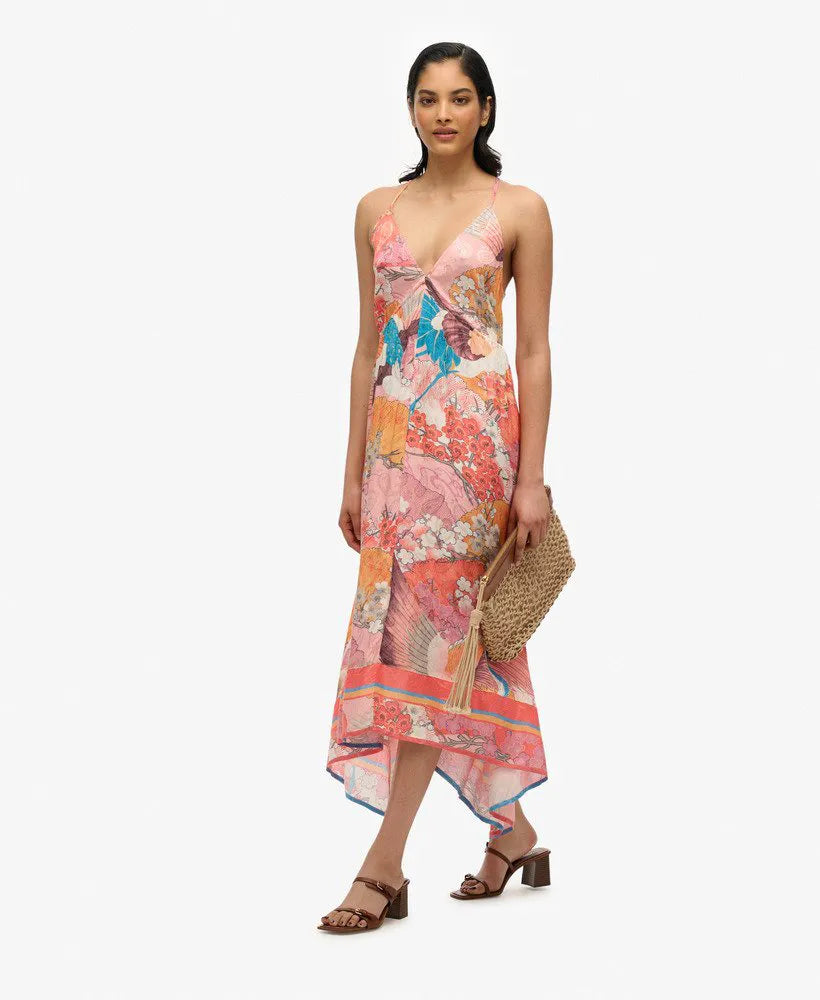 Printed Jacquard Hanky Hem Dress