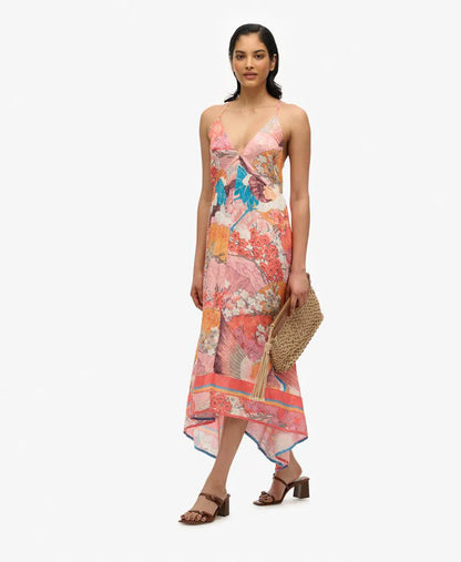 Printed Jacquard Hanky Hem Dress