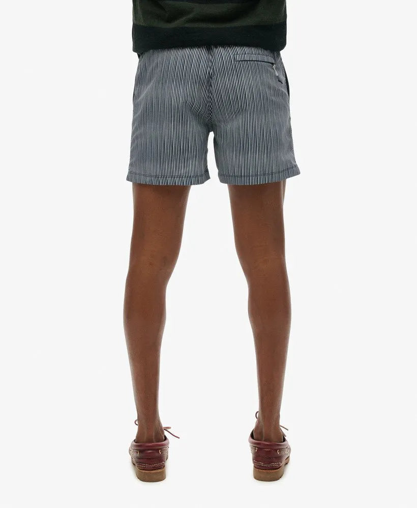 Navy Watercolour Stripe Print