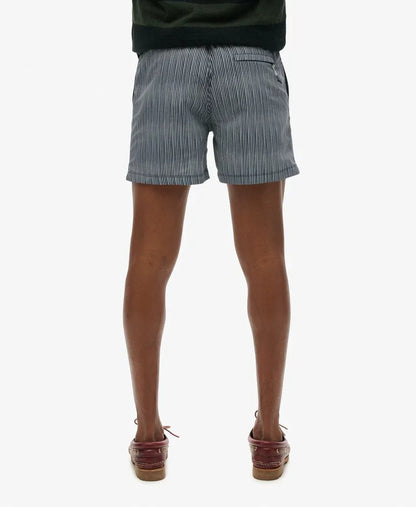 Navy Watercolour Stripe Print