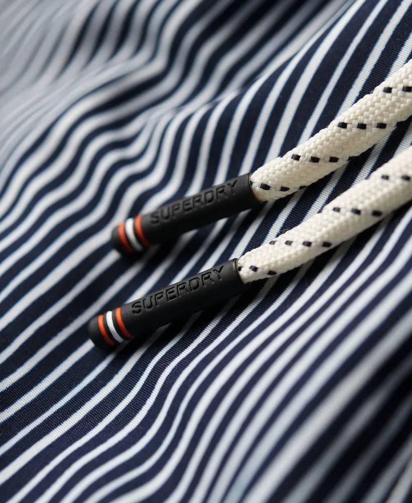 Navy Watercolour Stripe Print