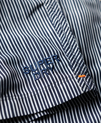Navy Watercolour Stripe Print