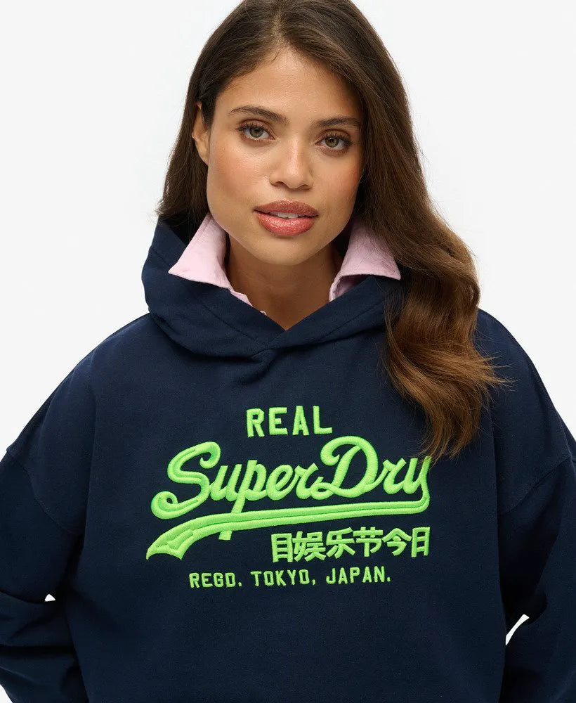 Vintage Logo Neon Relaxed Hoodie