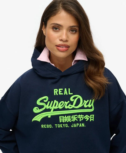 Vintage Logo Neon Relaxed Hoodie