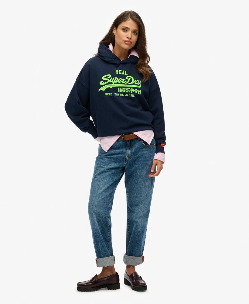 Vintage Logo Neon Relaxed Hoodie