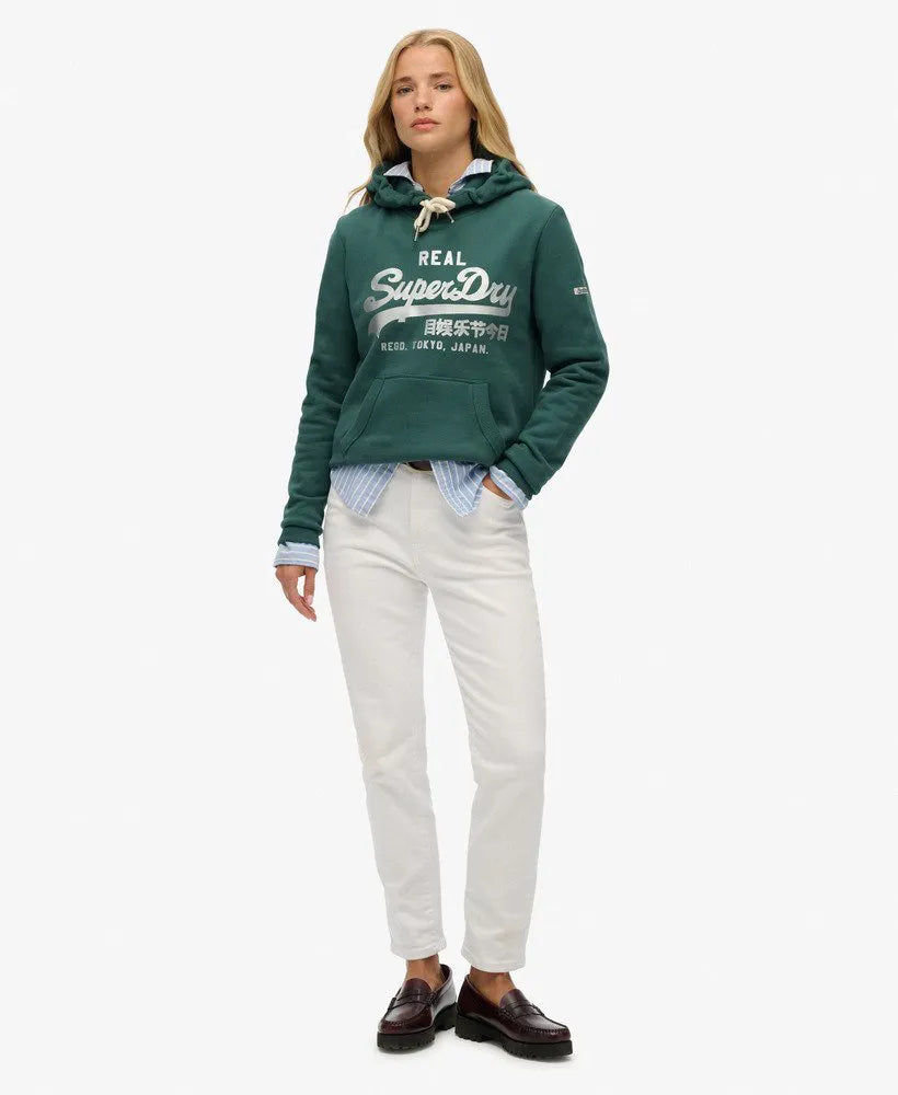Vintage Logo Metallic Hoodie