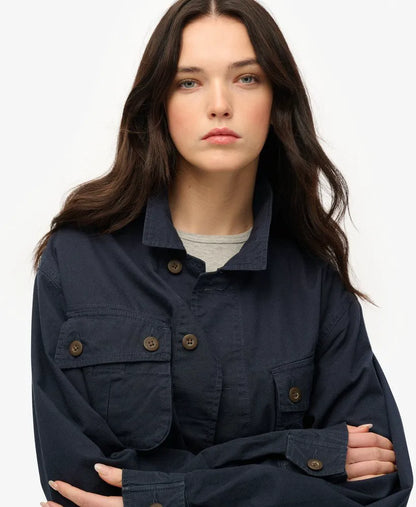 Oversized Military Overshirt Jacket