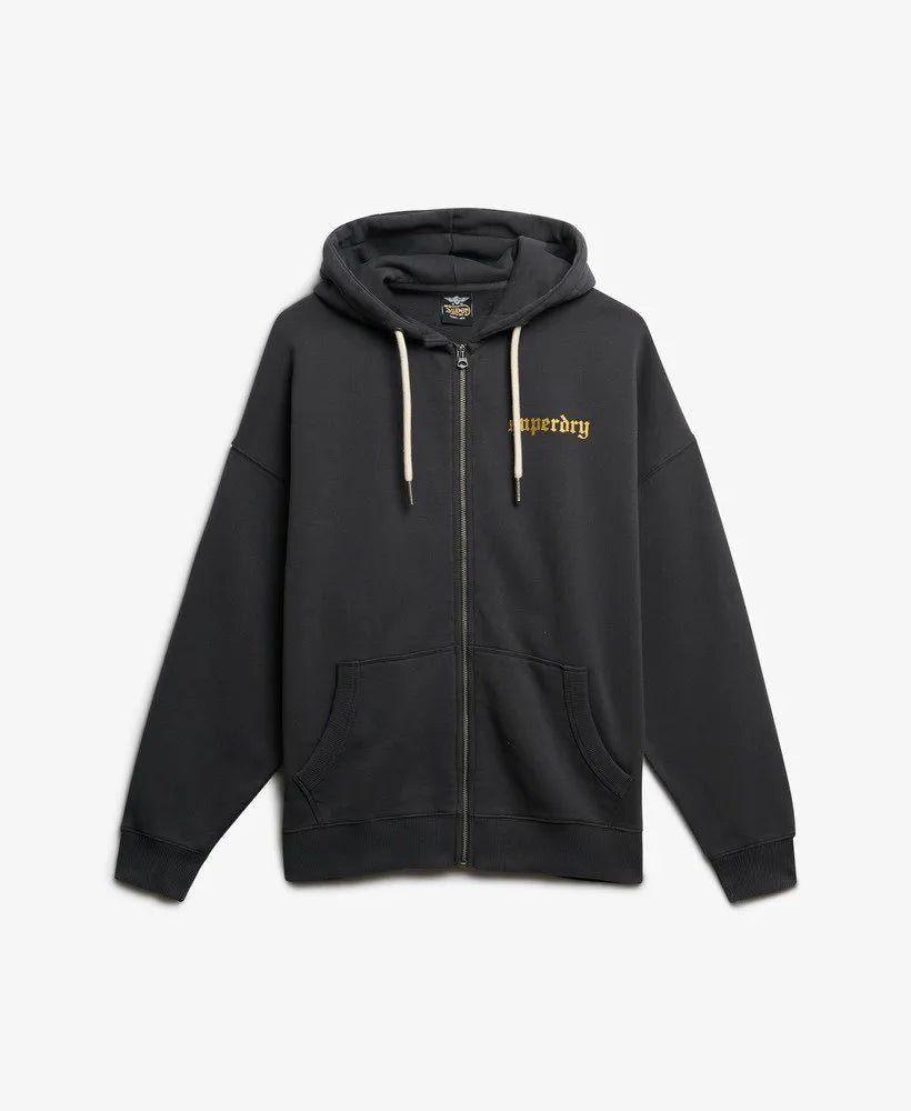 Old School Tattoo Oversized Zip Hoodie