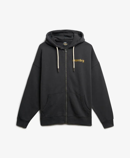 Old School Tattoo Oversized Zip Hoodie