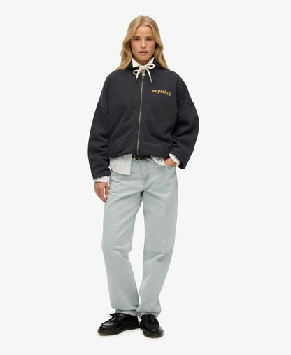Old School Tattoo Oversized Zip Hoodie