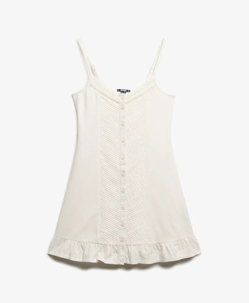 Lace Button Through Cami Dress