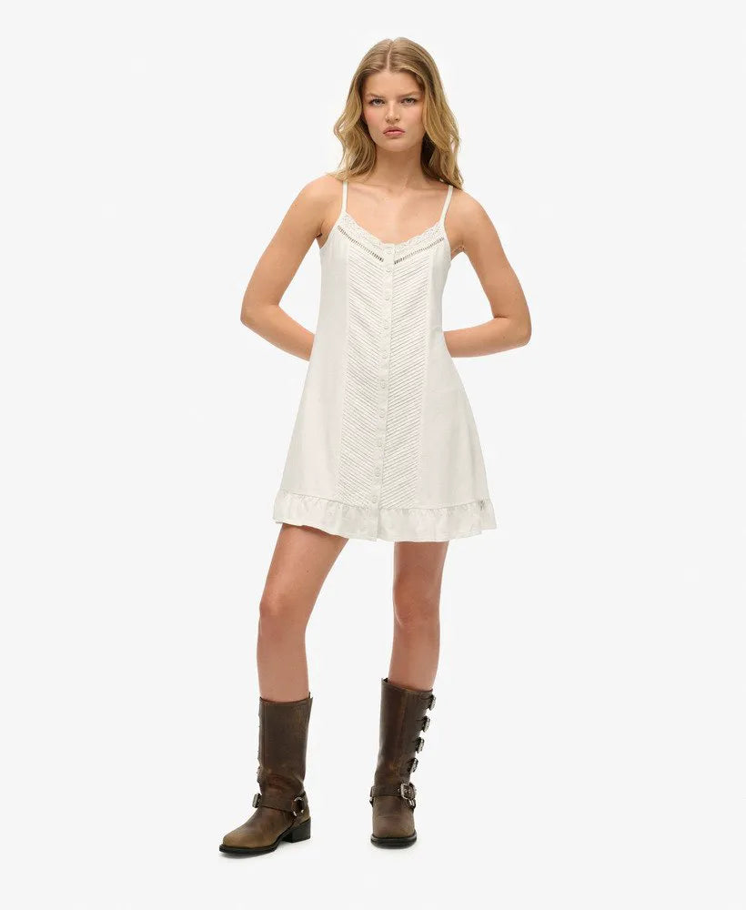 Lace Button Through Cami Dress