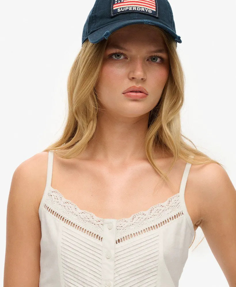 Lace Button Through Cami Top