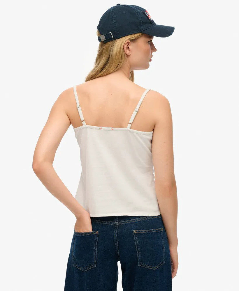 Lace Button Through Cami Top
