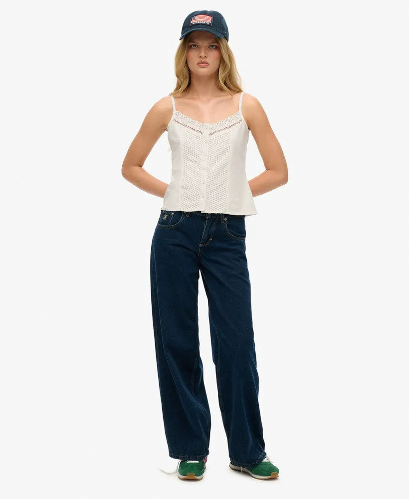 Lace Button Through Cami Top