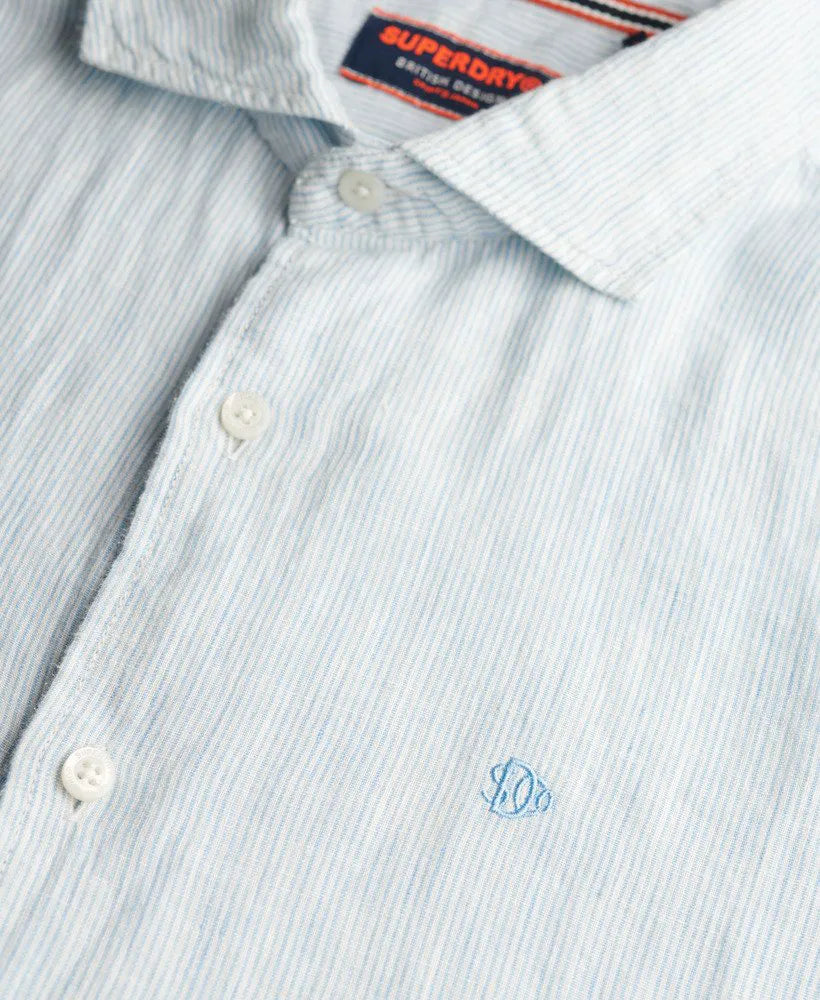 Sky Blue Ticking Linen