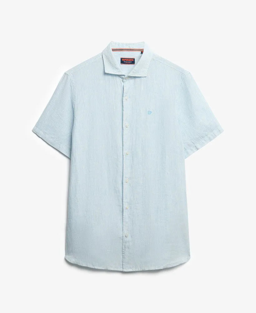 Sky Blue Ticking Linen
