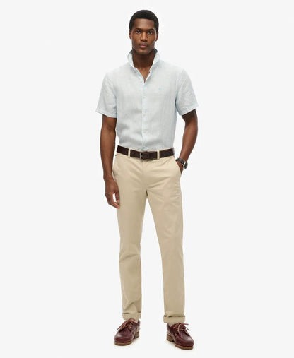 Sky Blue Ticking Linen