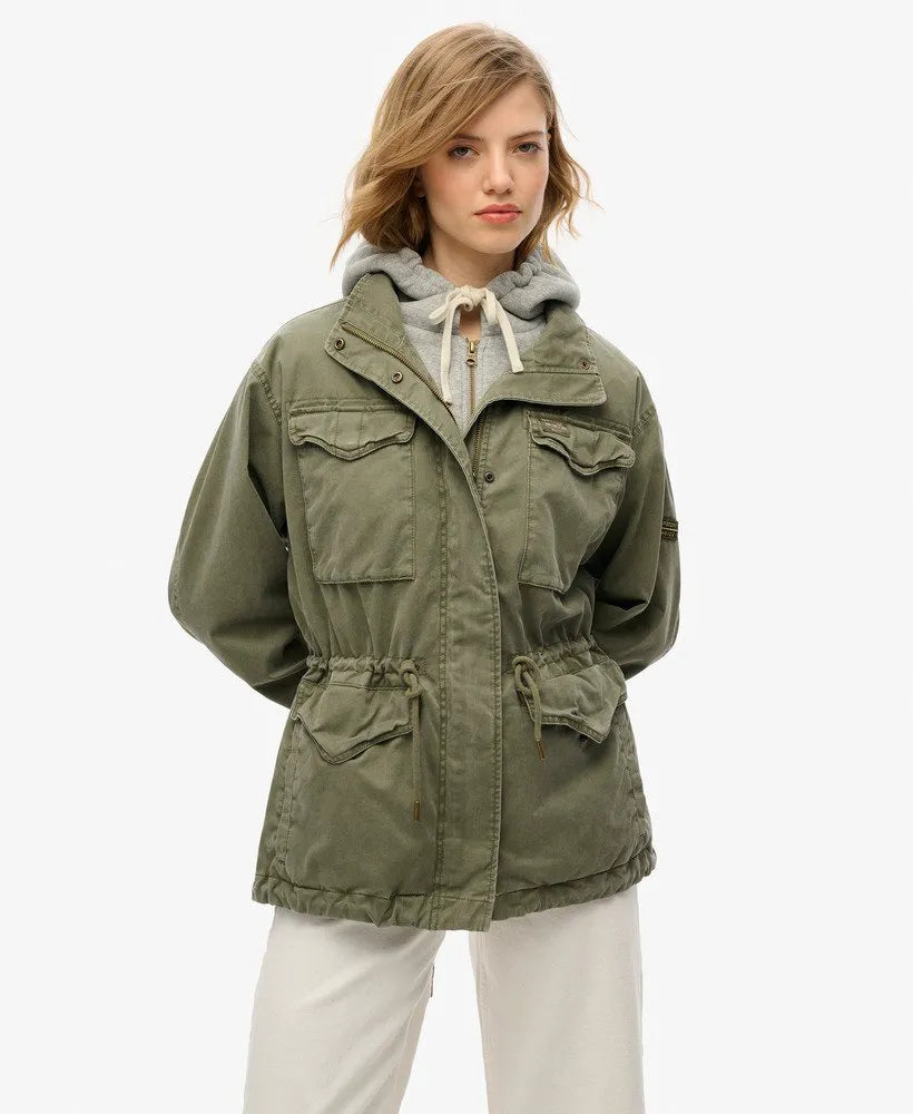 Jersey Hooded Military Jacket