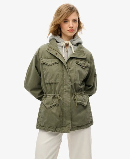Jersey Hooded Military Jacket