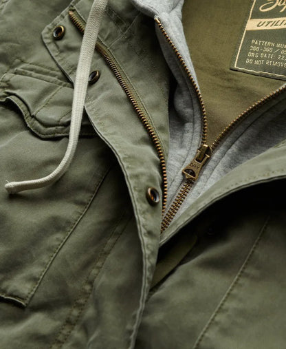 Jersey Hooded Military Jacket