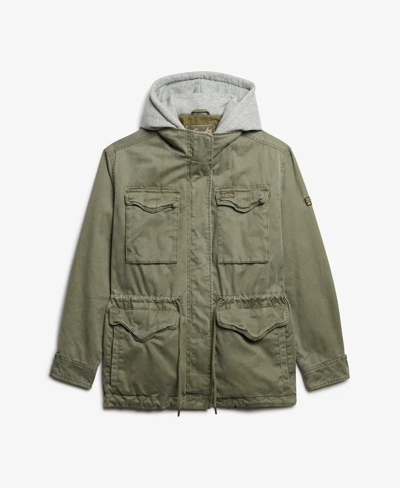 Jersey Hooded Military Jacket