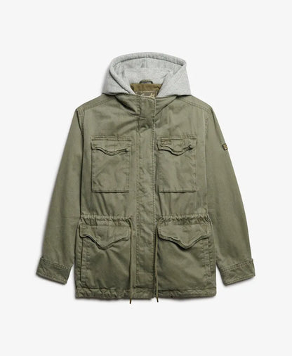 Jersey Hooded Military Jacket