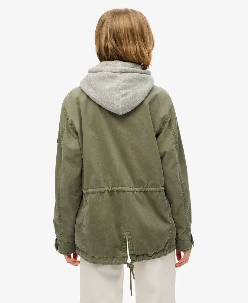 Jersey Hooded Military Jacket