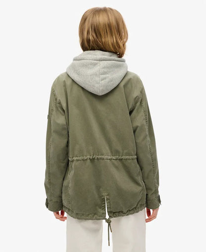 Jersey Hooded Military Jacket