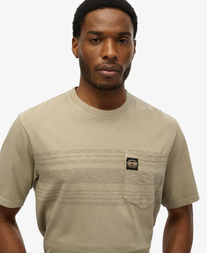 Contrast Stripe Pocket T-Shirt