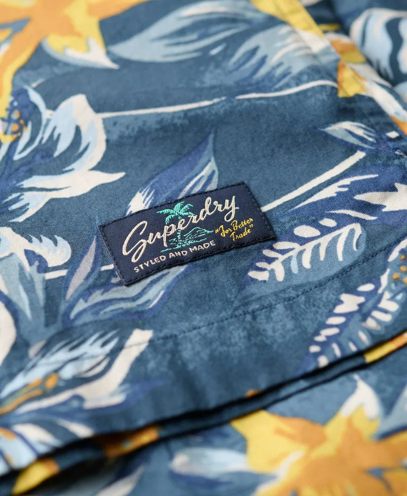 TROPICAL FLOWERS BLUE WASHED