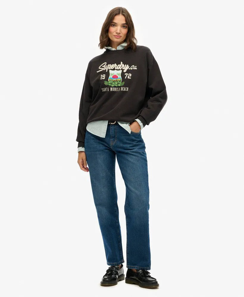 Souvenir Graphic Loose Crew Sweatshirt