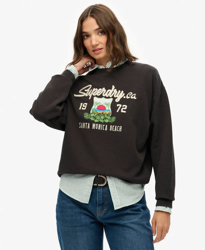 Souvenir Graphic Loose Crew Sweatshirt