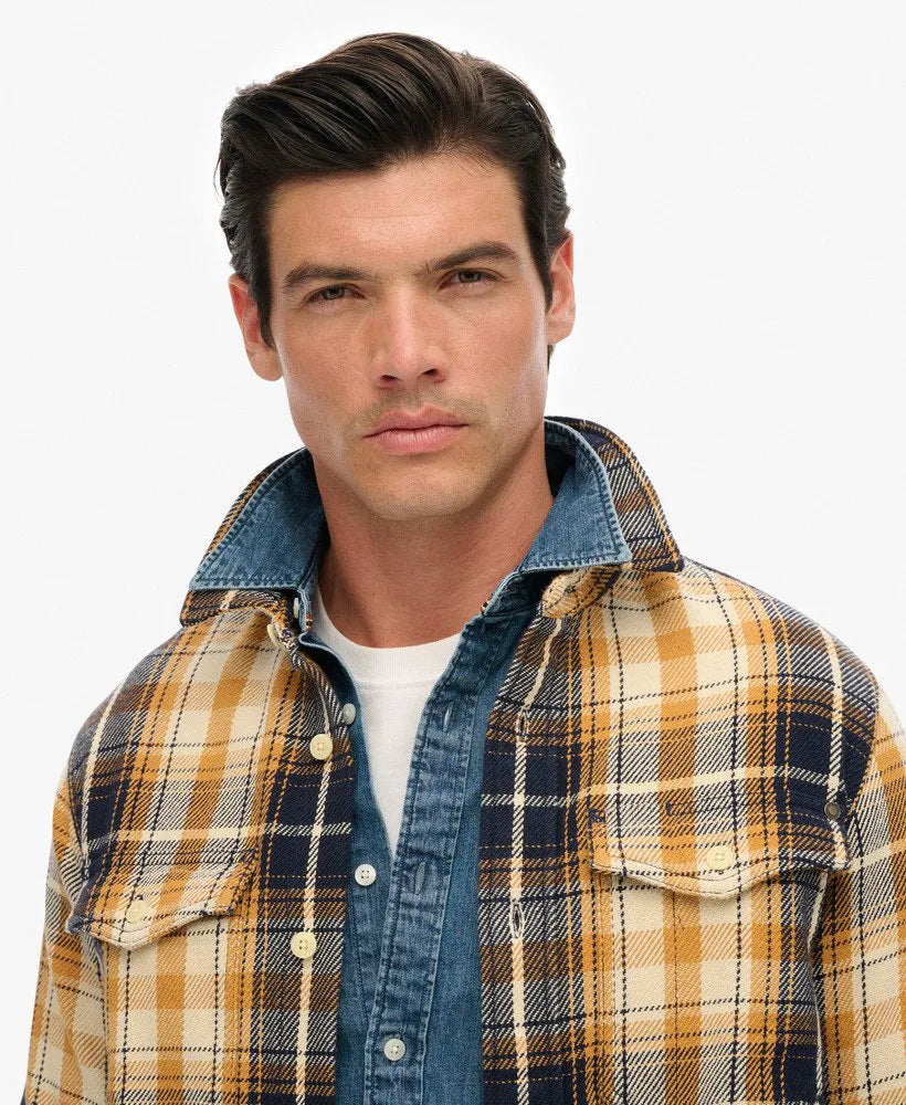 Homestead Yellow Navy Check