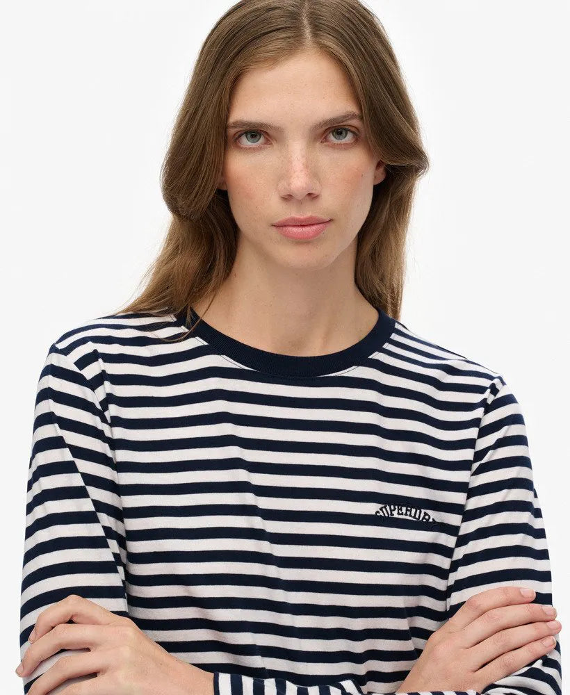 Essential Logo Stripe Long Sleeve Top