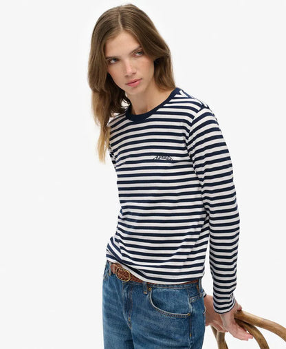 Essential Logo Stripe Long Sleeve Top