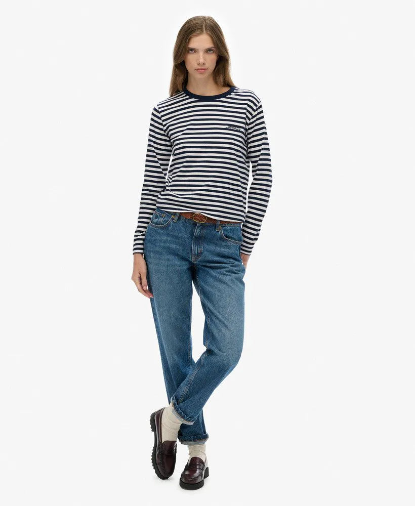 Essential Logo Stripe Long Sleeve Top
