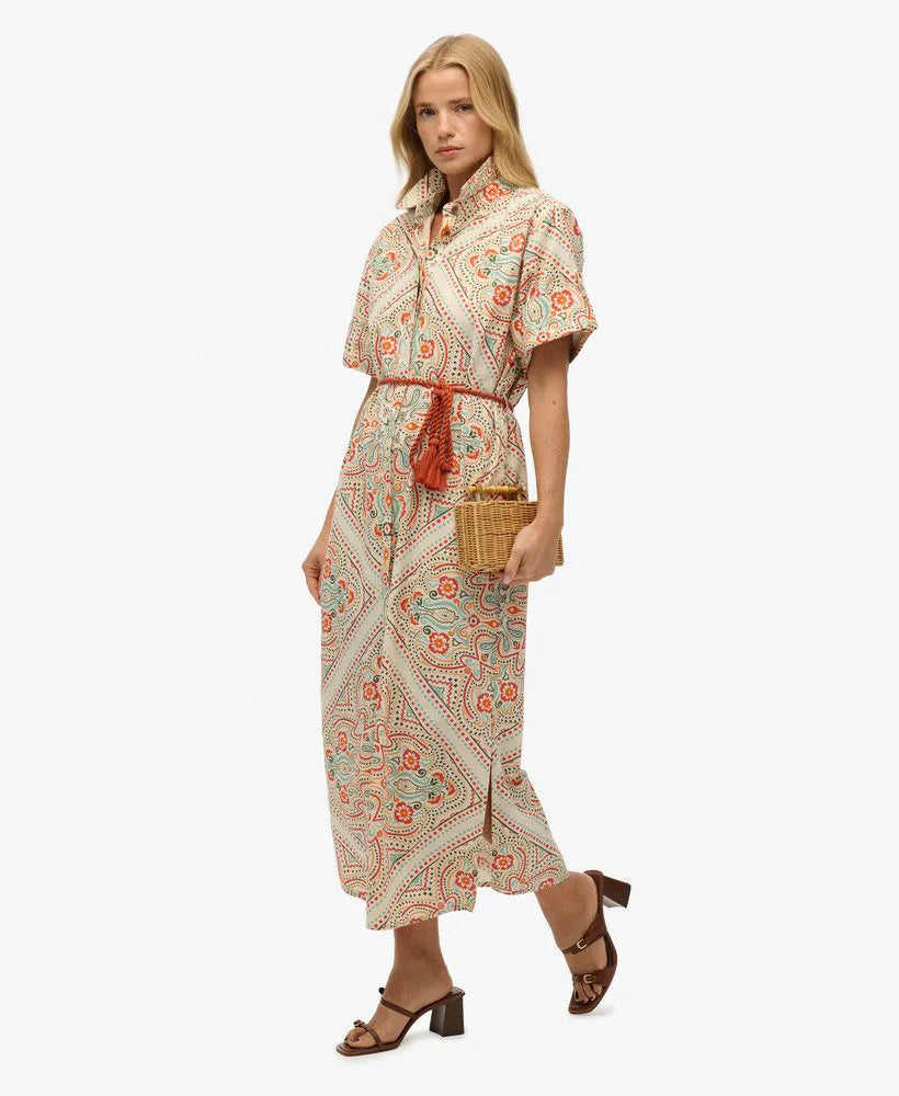 Linen Shirt Maxi Dress