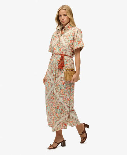 Linen Shirt Maxi Dress