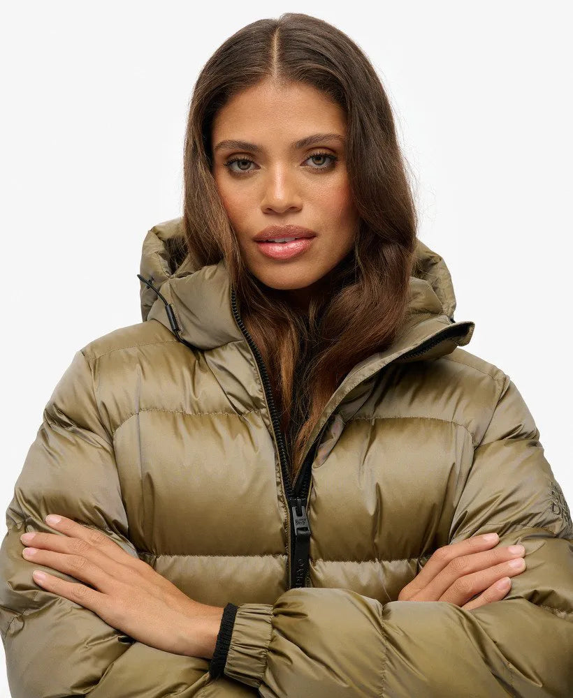 Hooded Luxe Sports Puffer Jacket