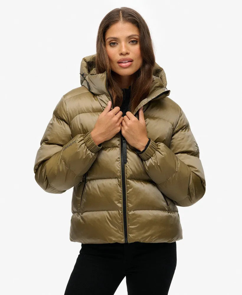 Hooded Luxe Sports Puffer Jacket