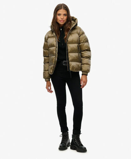 Hooded Luxe Sports Puffer Jacket