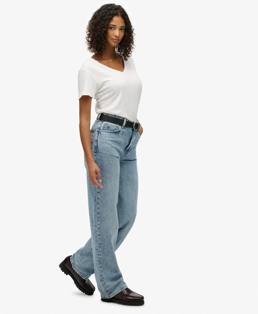 Organic Cotton High Rise Wide Leg Jeans