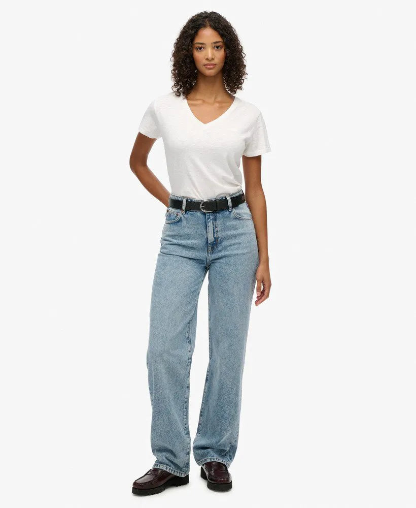 Organic Cotton High Rise Wide Leg Jeans