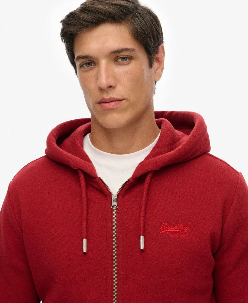 Vintage Logo Embroidered Zip Hoodie