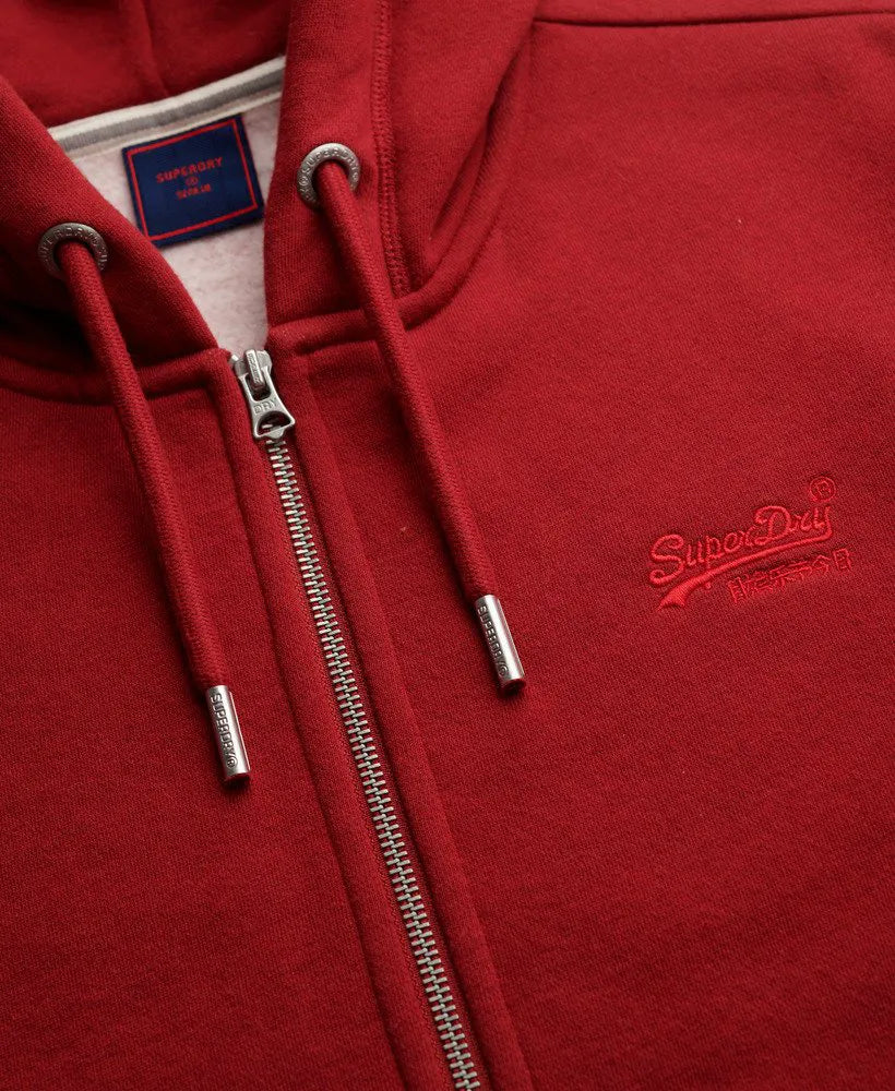 Vintage Logo Embroidered Zip Hoodie