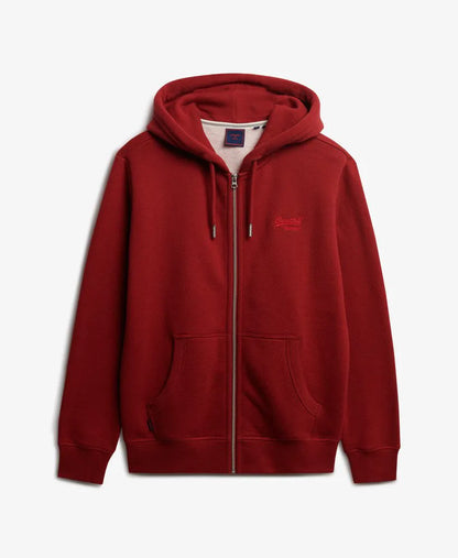 Vintage Logo Embroidered Zip Hoodie